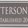 Charcoal Family Established Sign with white border, white personalized family name, and white established year