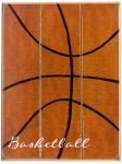 Basketball wood sign with white text for boys bedroom wall decor
